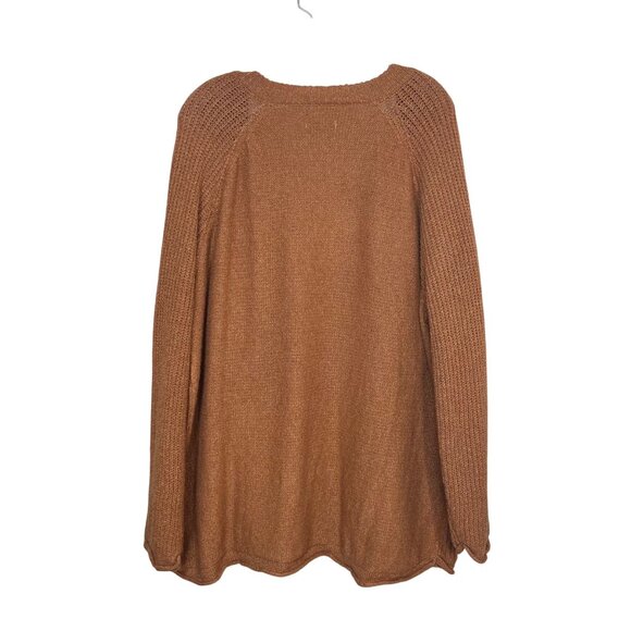Sonoma Vneck Sweater Womens 2X Rust Brown Color Oversize Winter Fall - Picture 2 of 7